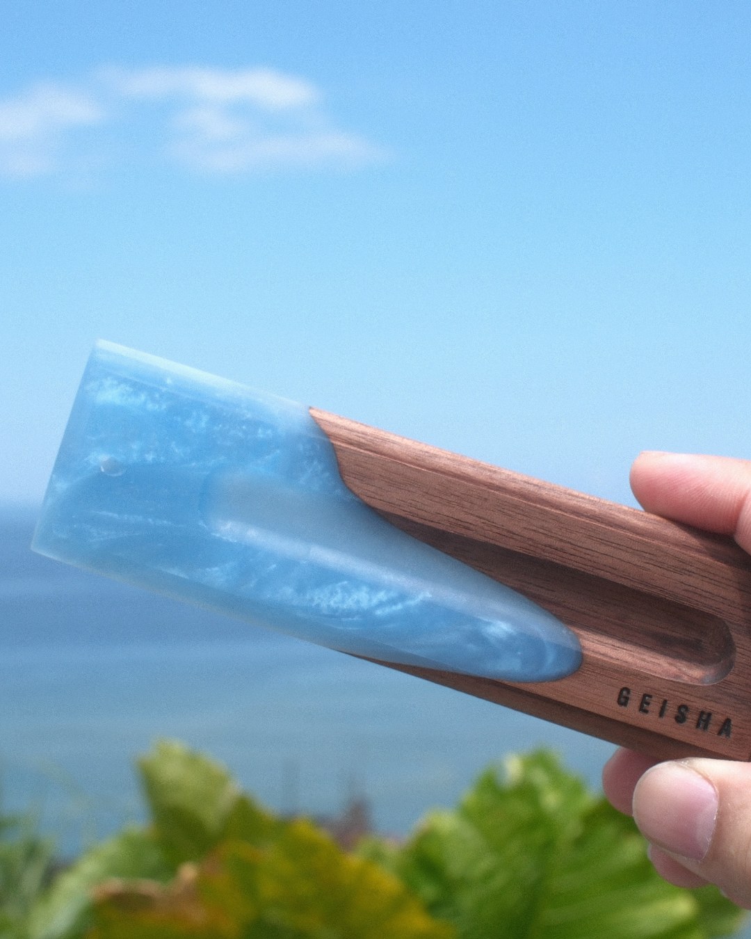 地景流體線香座 — 海洋藍