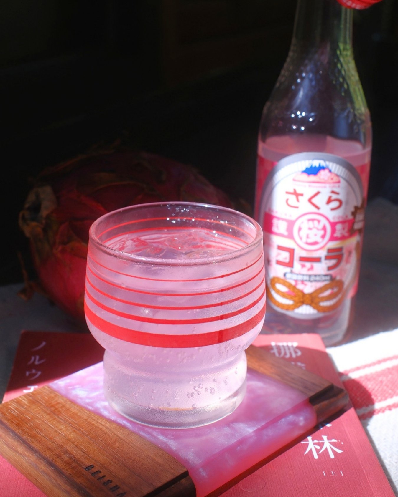 蜜桃紅 — GEISHA 水果攤系列杯墊